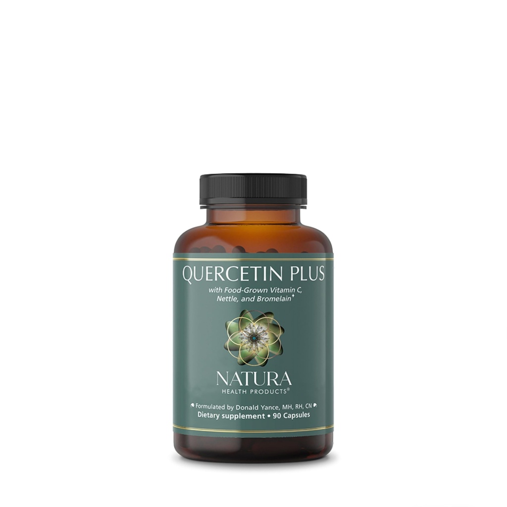 Produits de santé Natura Supplément Quercetin Plus - Module une réponse immunitaire et histamine en bonne santé - avec Bromélaine, Vitamine C, Nettle Leaf et Quercetin (90 capsules)