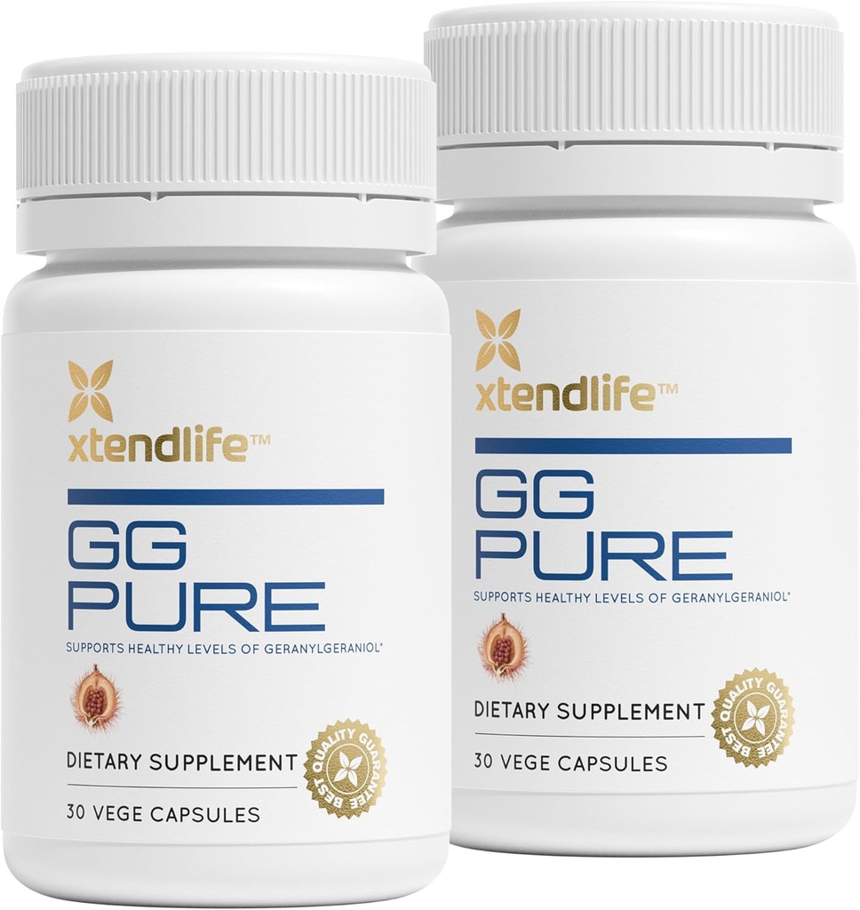 Xtendlife GG Pure Geranylgeranirol voor CoQ10, Bone, Muscle & Heart Support - 150mg GG Gold van Annatto Seeds - Ideaal voor Statin Gebruikers - 2 maanden levering (pakket van 2)