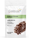 Célébrez les vitamines Citrate de calcium bariatrique avec de la vitamine D3, 500mg, Citrate de calcium sans sucre et sans gluten pour les patients bariatriques, Café Mocha, 90 nombre