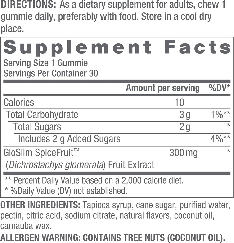 Gommies OMI Gloslim Spicefruit par Naomi Whittel - Recherche clinique sur l'épicefruit d'Afrique de l'Ouest, les polyphénols bioactifs - 30 gommies, 30 jours d'approvisionnement
