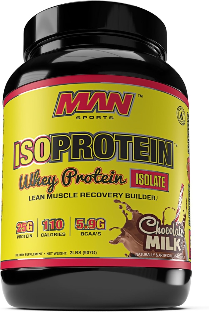 MAN Sport ISO-protein 100% Pure Wei Protein Isolaatpoeder, Chocolademelk, 2 Pond