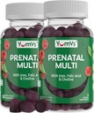 YUM-V'S YumV's Prenatale Gummies voor vrouwen - Prenatale vitamines voor vrouwen met foliumzuur, ijzer en choline - Vegetarisch en Kosher Zwangerschap Vitaminen - Vrouwen Prenatale Multivitamine - 60 Tel 2pk