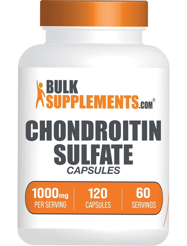 BulkSupplements.com Chondroitin Sulfate Capsules - Nutritional Supplement, Chondroitin Sulfate 1000 mg - Glutenvrij, 2 Capsules per portie, 120 Tellen (pakket van 1)