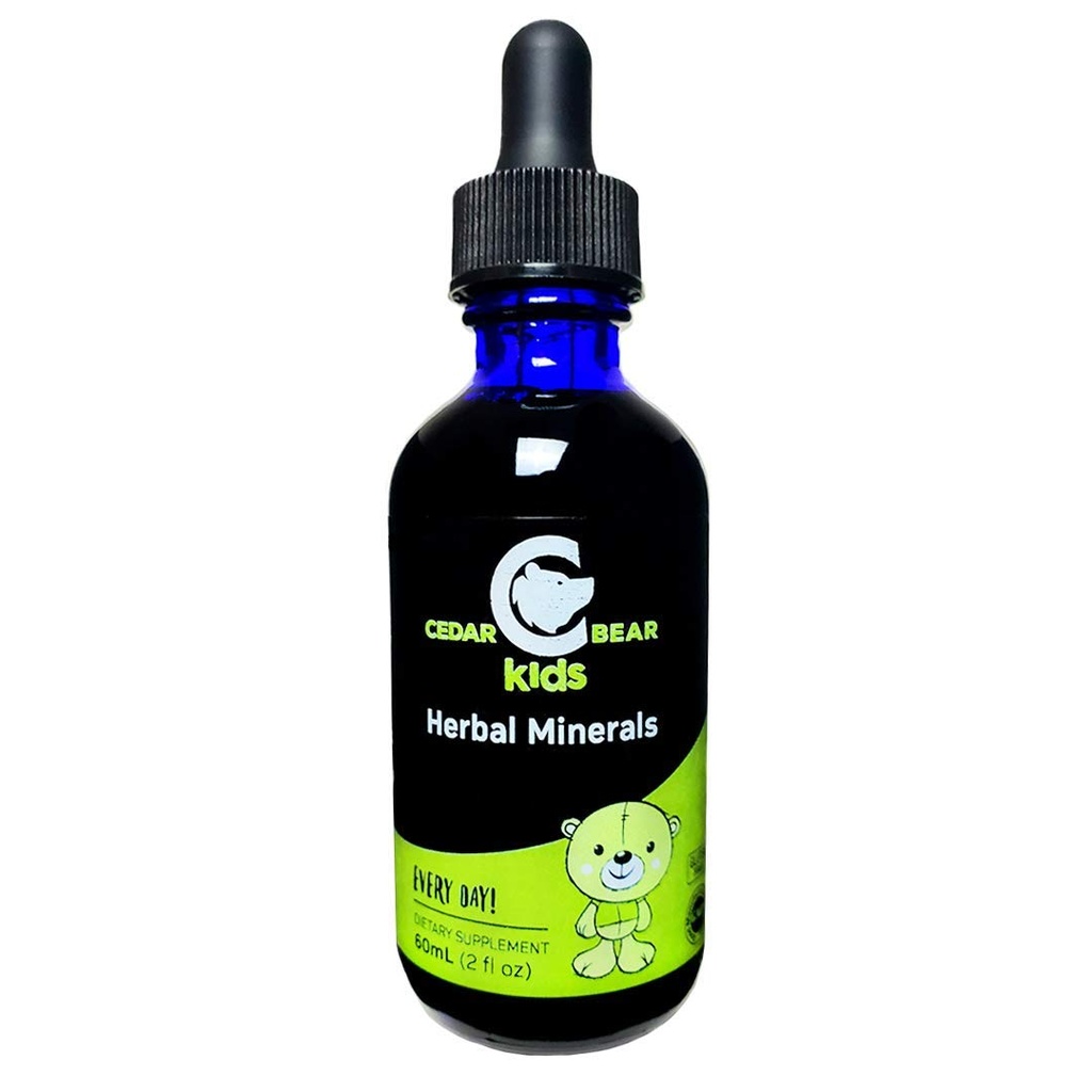Cedar Bear Herbal Minerals voor kinderen een vloeibare kruidensupplement dat helpt bij het bouwen van gezonde lichamen, geesten, en sterke immuunsysteem 2 Fl Oz