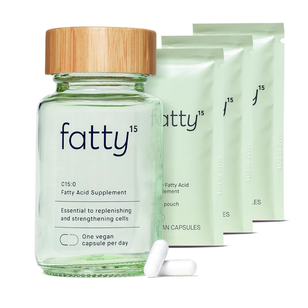 Vet 15 C15:0 Pentadecaanzuur Supplement De levensduur Nutriënt - 90 Vegan Capsules - 3x Cellular Voordelen van Visolie Omega 3 Supplementen - Gut Health, Lever Ondersteuning, & Mitochondrial Health