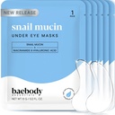 Baebody Advanced Snail Mucin Under Eye Patches for Women & Men (6 Pairs) - Under Eye Maskers for Dark Circles and Pufiness - With Niacinamide - Reduce Fine Lines and Rimpels