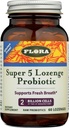 Flora - Super 5 Lozenge Probiotic, Raspberry Flavored Oral Probiotic, Goed voor slechte adem, vijf strepen met 2 miljard CFU, Regain en Retain Gut Health, RAW, 60 Lozen