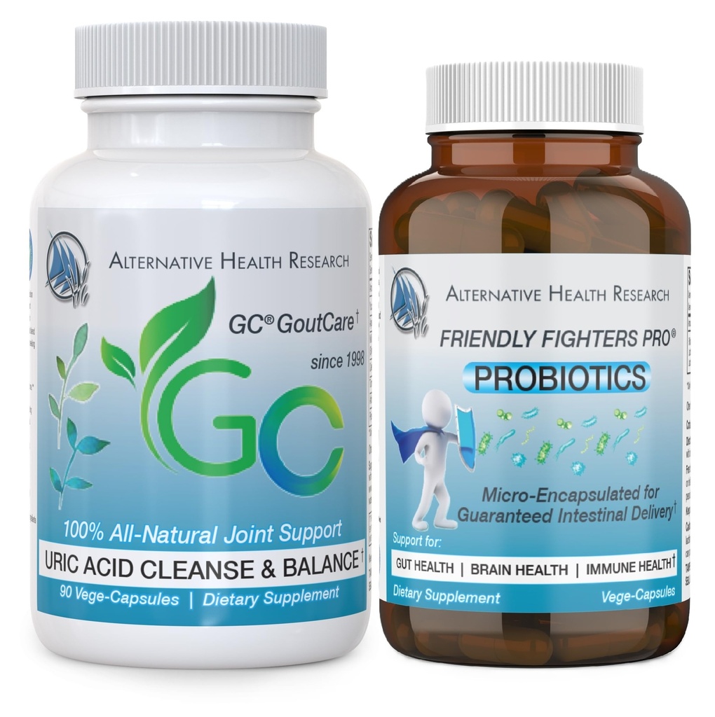 GC® GoutCare and Friendly Fighters® Probiotic : trousse de nettoyage de l'acide urique avec des probiotiques microencapsulés