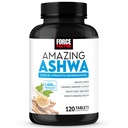 FACTEUR DE FORCE Amazing Ashwa, KSM-66 Ashwagandha Supplément pour le soulagement du stress, Focus, Mémoire, Soutien immunitaire, avec vitamines, minéraux et antioxydants, Suppléments de cortisol pour les femmes, 120 comprimés