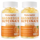 Glycinat de magnésium Gommies 1000mg - Supplément de potassium de magnésium sans sucre avec vitamine D, B6, CoQ10 pour l'humeur calme et le soutien du sommeil - 120 Gommies orange -2 Pack