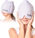 MyHalos® migraine Relief Cap, 30% Thicker, 2X Plus de gel de refroidissement, reste plus froid pour plus longtemps, forme encastrant le chapeau de glace, Ice Pack Head Wrap Relief, Tension Headache Relief Cap (Violet)