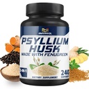 BMVINVOL Psyllium Husk Capsules Fiber Supplement met Fenegriek, Kurkuma, Gember, Zwarte peper - Ondersteuning spijsverteringssysteem, Intestinale gezondheid - 240 Tel voor 4 maanden levering