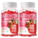 Glucosamine Chondroitin Gummies met MSM & Vlierberry Extra Sterkte - Gezamenlijke ondersteuning, Antioxidant Immune Support Supplement voor volwassenen, mannen en vrouwen. 120 Aardbei Gummies