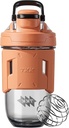 Bouteille de shaker protéinique TKK 24oz avec boule de mélange, sans BPA en plastique tritan, fuite-proof, un joint de poche, poignée antidérapante, utilisation sportive et fitness
