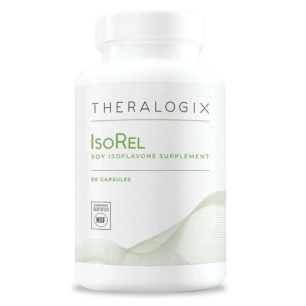 Theralogix IsoRel Whole Soybean Extract Supplement - 90-Day Supply - Menopauze Ondersteuning om Hot Flashes - Prostate Health Ondersteuning voor mannen - NSF Certified - 90 Capsules
