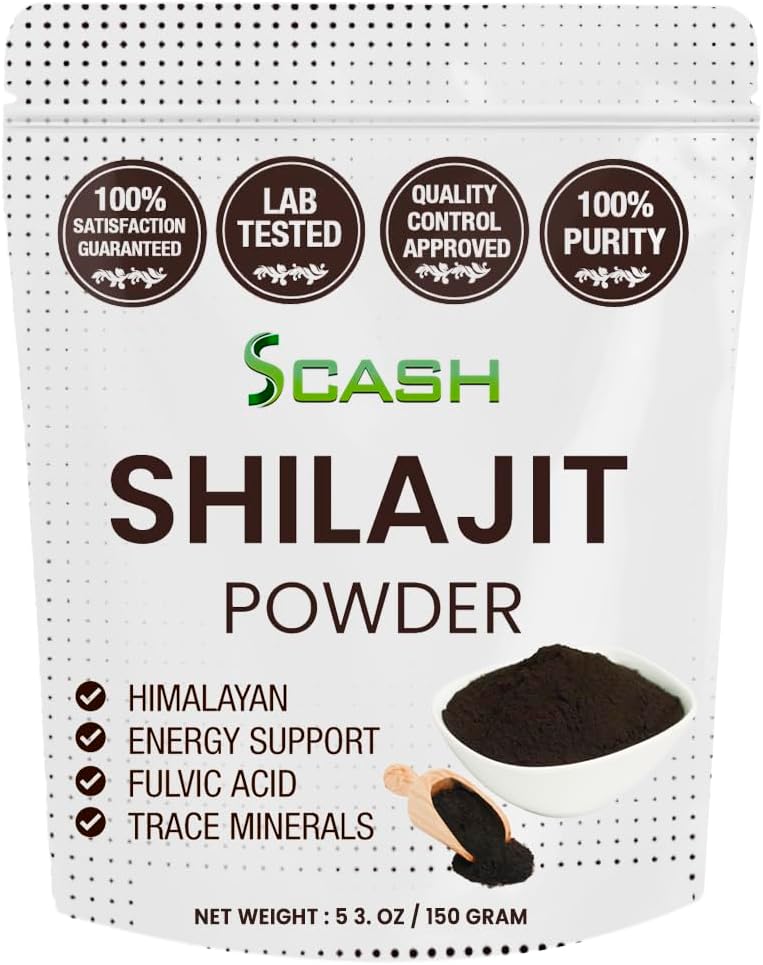 scash 600 Serves Shilajit Dry Extract Supplement Poeder, 5.3 Ounce / 150g, Shilajit Pure Himalaya Mineral met Fulvic Acid, Fulvic Minerals Compound for Energy Supplement