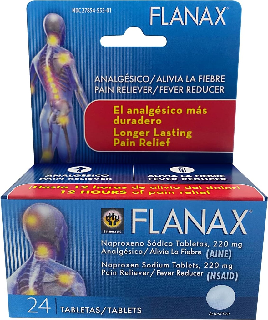 Comprimés de sodium Naproxène réducteur de douleur au lin – 220 Mg (24 Nombre)