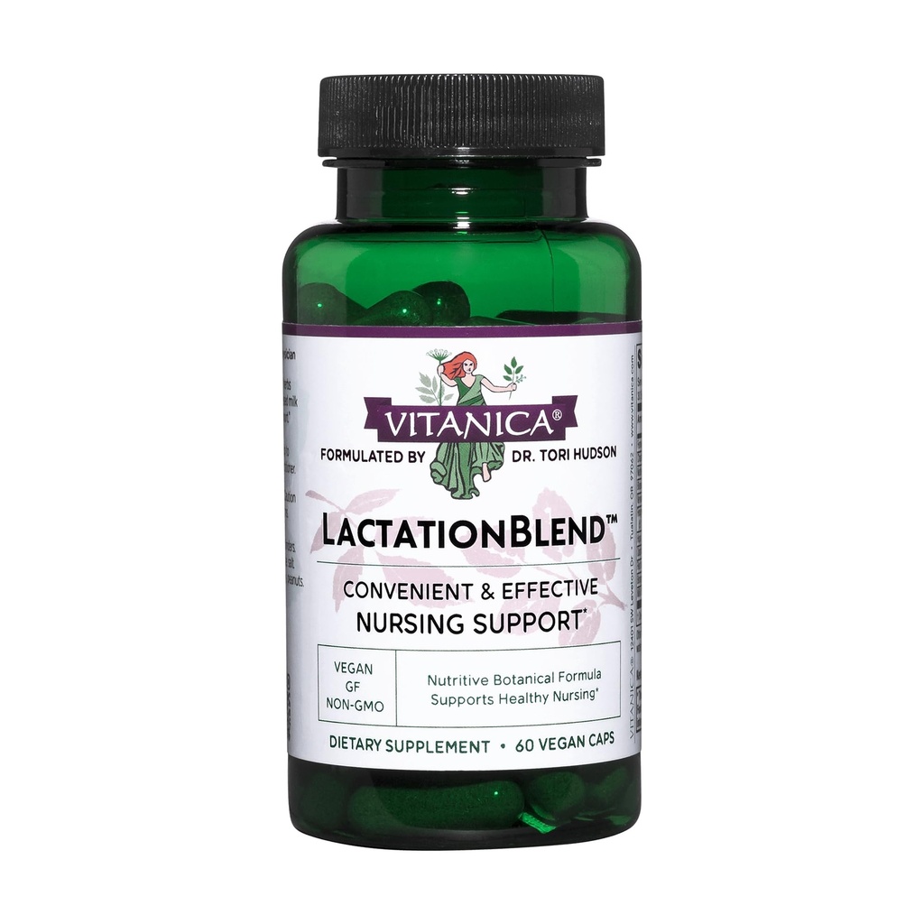 Vitanica BorstvoedingBlend, Borstvoeding Supplement voor verhoogde Breast Milk Supply en Flow Biologische Borstvoeding Ondersteuning, met Venkel, Melkdistel, Fenegriek en Meer, Non-GMO, Vegan, 60 Capsules