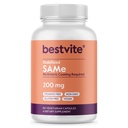 BESTVITE SAM-e 200mg gestabiliseerd (60 Vegetarische Capsules) - Eenvoudig doorslikken capsulevorm - Geen Enteric Coat nodig - Geen Titaniumdioxide - Geen Stearates - Vegan - Niet GGO - Glutenvrij