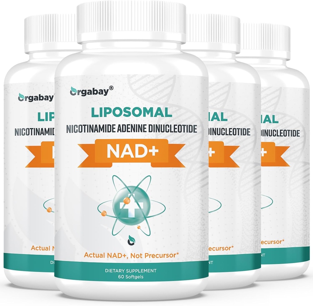 Orgabay Liposomale NAD+ Supplement 500 mg, Hoge Absorptie, Boost NAD+ met TMG 250 mg, Werkelijke NAD Plus Efficiënter dan Nicotinamide Riboside, Ondersteuning Cellular Energy, Gezond Verouderen 240 Softgels