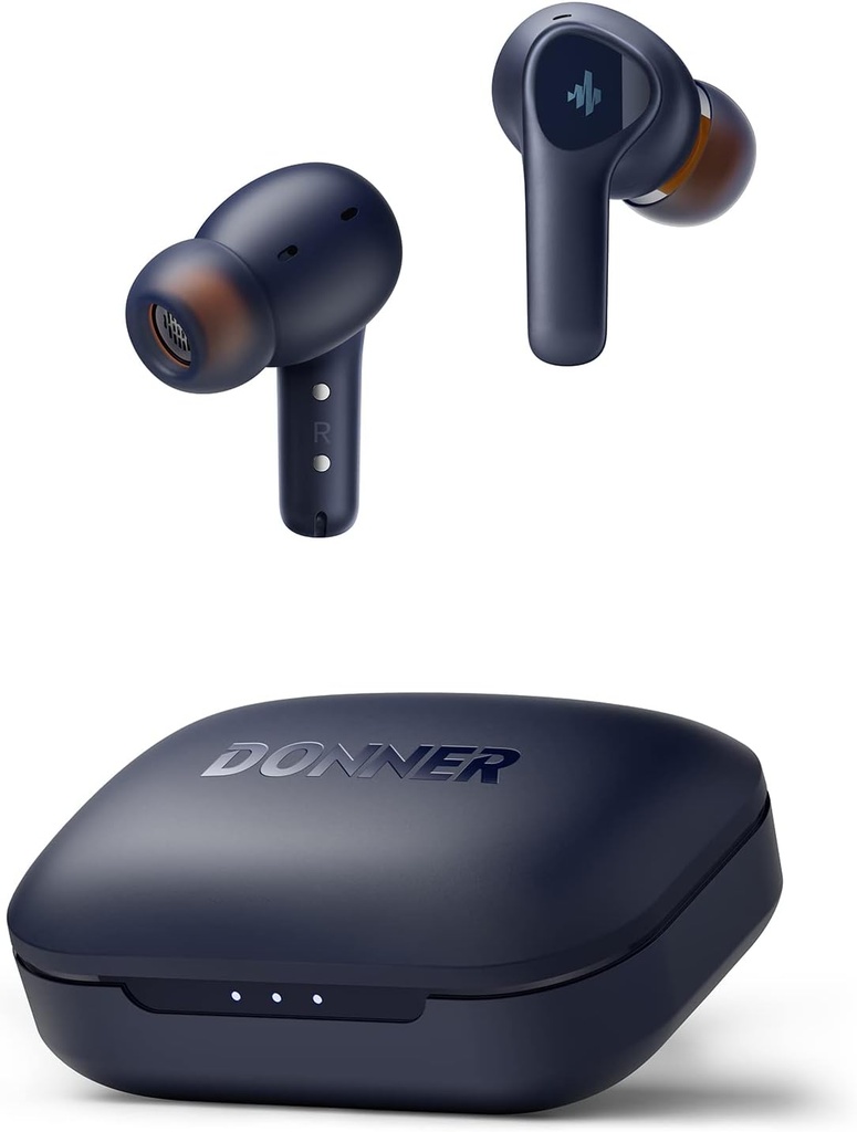 Donner draadloze oordopjes Noise Cancelling, Bluetooth 5.2 Oortelefoons met ENC voor duidelijke oproepen, 12mm stuurprogramma's en evenwichtige armatuur, App voor aangepaste EQ, 32H speeltijd, snel opladen - Dobuds ONE, blauw