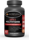 Me First Living Men's Daily Multivitamine/Multimineral with Vitamins A, C, E, D, B1, B2, B3, B5, B6, B12, Magnesium, Biotin, Spirulina, Zink en Meer - 60 Multivitaminen