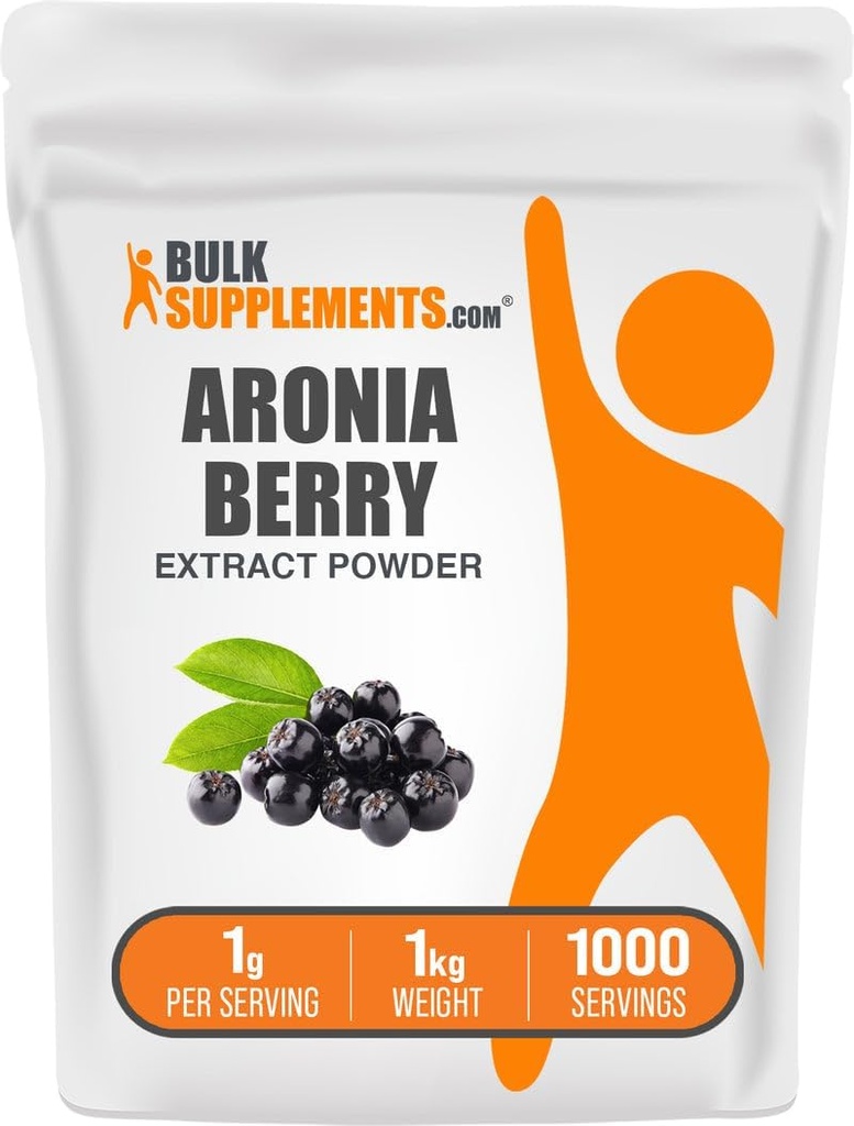 BulkSupplements.com Aronia Extract Powder - Aronia Berry Extract, Chokeberry Supplement - Glutenvrij, 1g per portie, 1kg (2,2 lbs) (verpakking van 1)