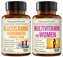 Glucosamine Chondroïtine Turmeric + Multivitamine pour les femmes 2-Bottle Supplément Bundle pour elle.