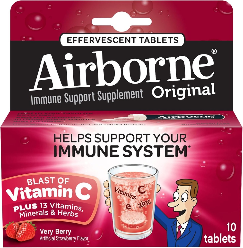 Airborne Immuun Ondersteuning Supplement, Zeer Berry, 10 Tellen