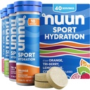 Nuun Sport Electrolyte tabletten met Magnesium, Calcium, Kalium, Chloride & Natrium, Glutenvrij & Veganistisch, Gemengde Smaken, 4 Pack (40 Servers Totaal)