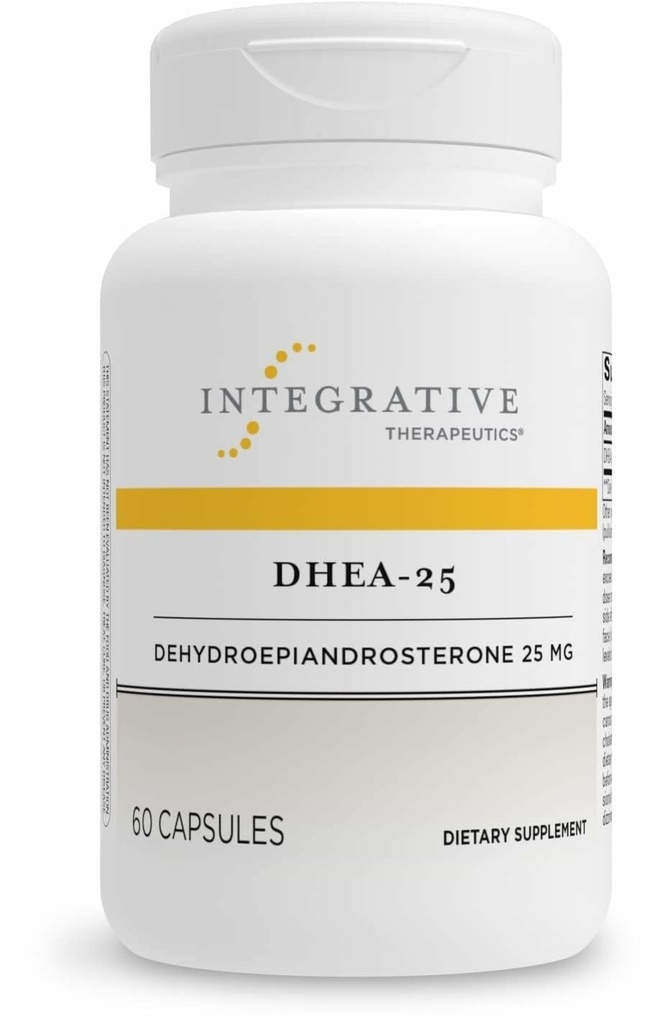 Thérapeutique intégrative DHEA-25 - Supplément de soutien pour hommes et femmes - Soutien - Vegan, sans gluten et sans lait - 60 capsules (60 portions)