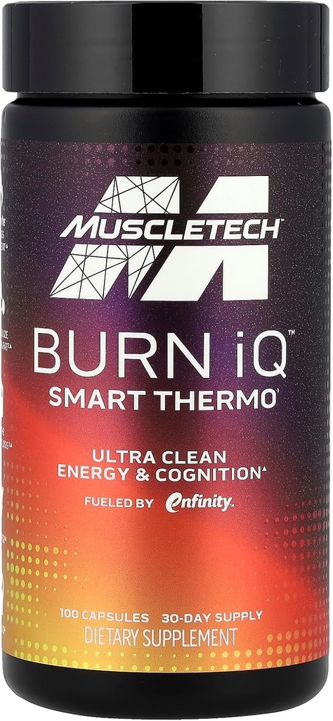 MuscleTech Burn iQ Smart Thermo Supplement Gevoed met paraxanthine Enhanced Energy & Cognition for Men and Women 100 Count