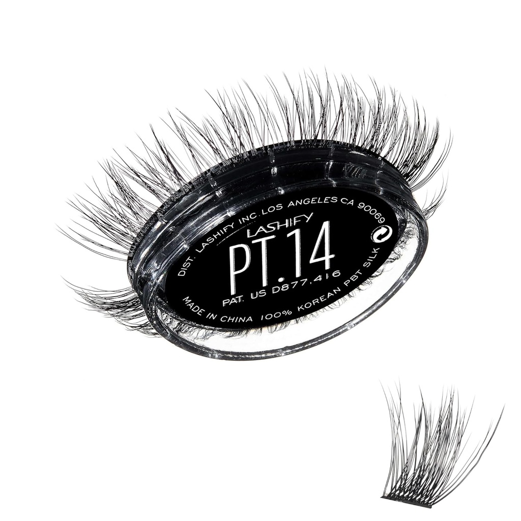 Lashify Plushy Tame 14mm Gossamer wimpers in zwart, gemakkelijk DIY Valse wimpers voor een lichtgevende maar nog steeds natuurlijke look