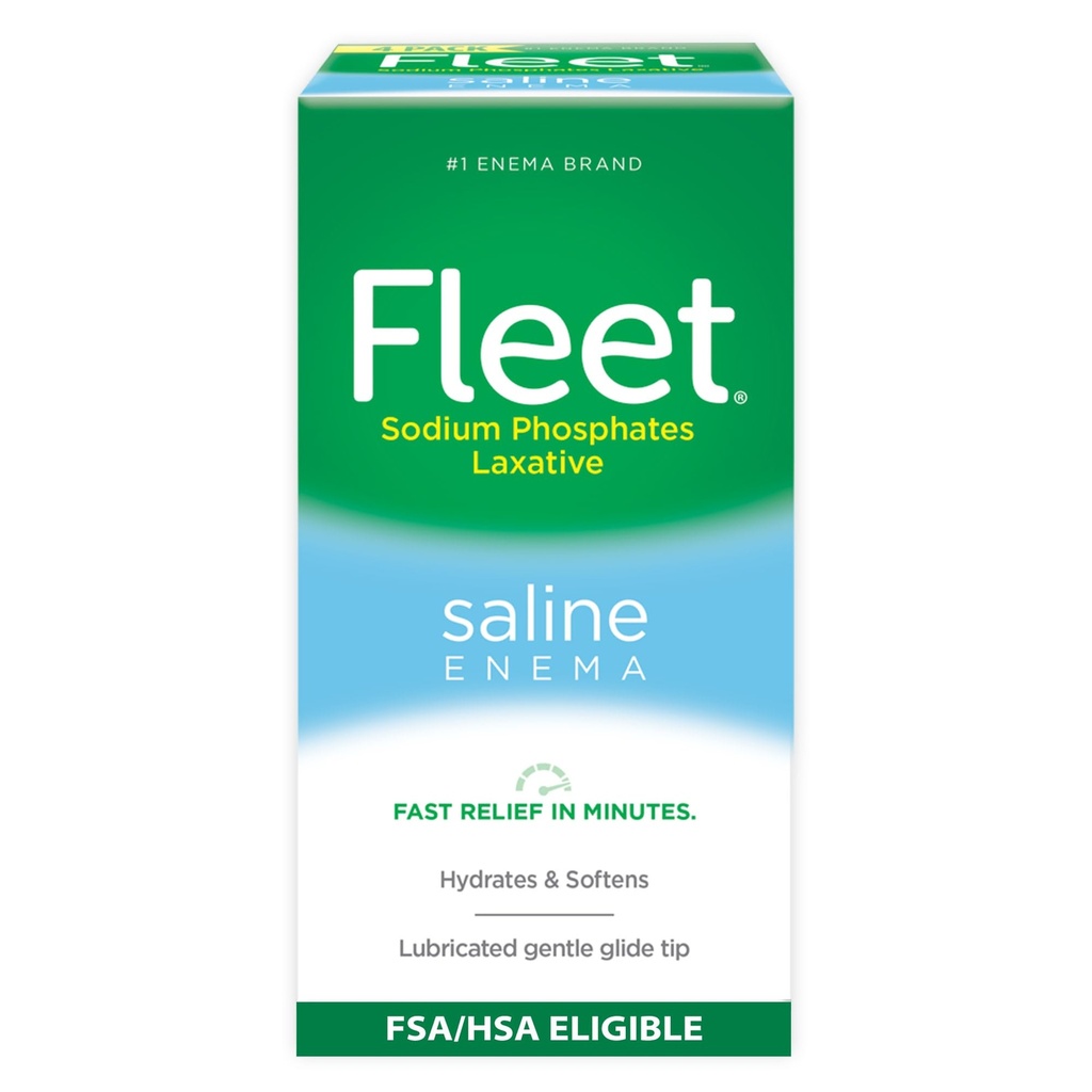 Fleet Laxatieve Saline Klysma voor volwassenen Constipatie, 4,5 fl oz, 4 flessen