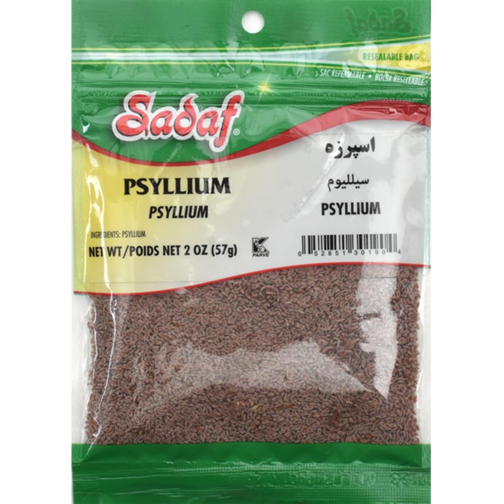 Sadaf Psyllium Seeds - Esparzeh - Psyllium Seeds for Cooking - Voeg een Boost toe aan Smoothies and Dishes - Midden-Oosten Keuken - Kosher & Vegetarisch - 2 oz Resealable Bag