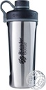 BlenderBottle Radian Shaker Cup Bouteille d'eau en acier inoxydable isolé avec fouet en fil, 26-Ounce, naturel / noir