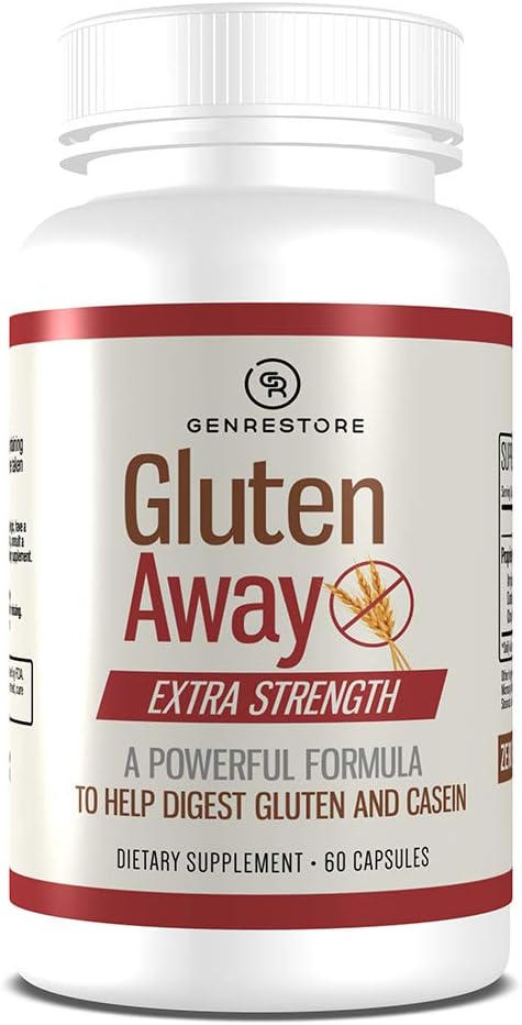 Gluten Afwezig Dieetsupplement Extra sterkte Digestief Enzyme Health Gluten & Caseïne, Langzame Digestie Release Proteïne Aminozuur in de bloedstroom voor mannen en vrouwen 60 Capsules.