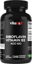 Vitamine B2 (Riboflavine) 400 mg 240 Vegetarische Capsules - Ondersteuning Cellulaire Energie en productie van rode bloedcellen