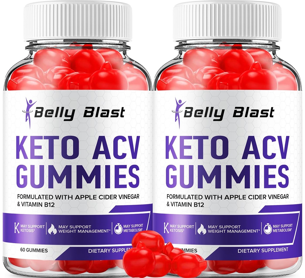 (2 Pack) Belly Blast Keto ACV Gummies - Advanced Formula Belly Blast Keto Plus ACV Gummies Apple Cider Vinegar, Weight Management, BellyBlast ACV Dieetsupplement Reviews Mannen Vrouwen (120 Gummies)