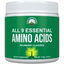 Alle 9 essentiële aminozuren poeder. Pre + Tijdens + Post Workout met EAA's + BCAA's voor energie, spiergroei en herstel. Non-GMO BCAA en EAA Powders for Men + Women. 3rd Party Tested. Bosbessen