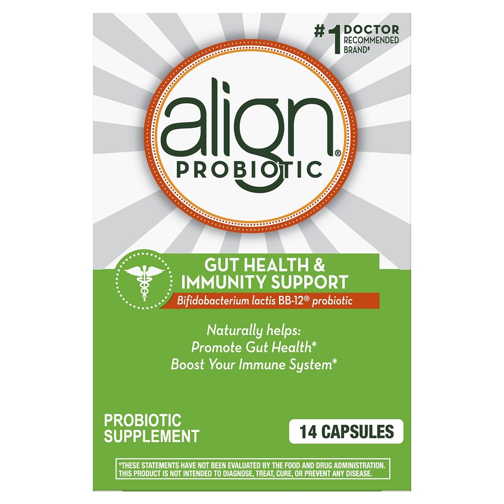 Uitlijnen Gut Health & Immunity Probiotic, Dagelijkse Digestieve Ondersteuning voor vrouwen en mannen, Helpt ondersteuning Immune en Digestieve Gezondheid, 14 Capsules