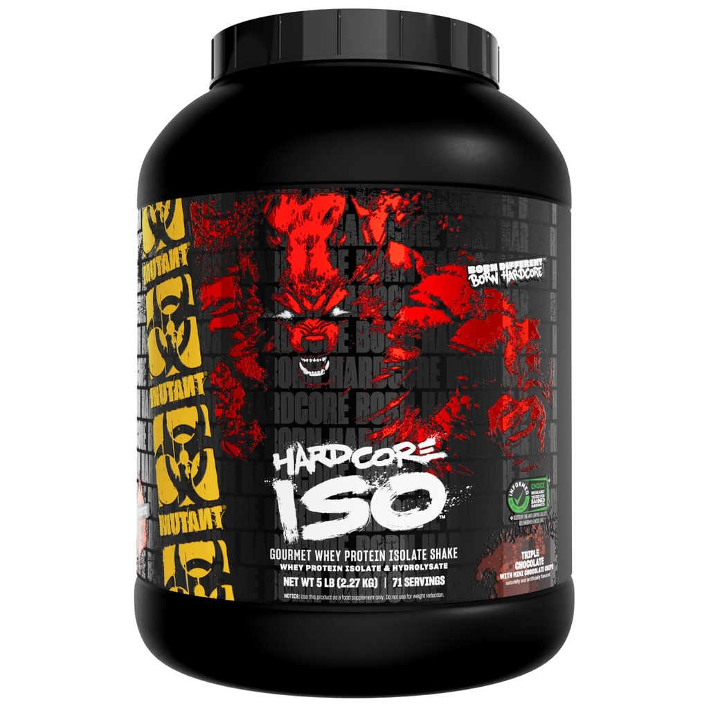 Mutant ISO Surge Wei Proteïne Isolaat Poeder werkt snel om te helpen herstellen, Build Muscle, Bulk en kracht, 5 lb - Triple Chocolate