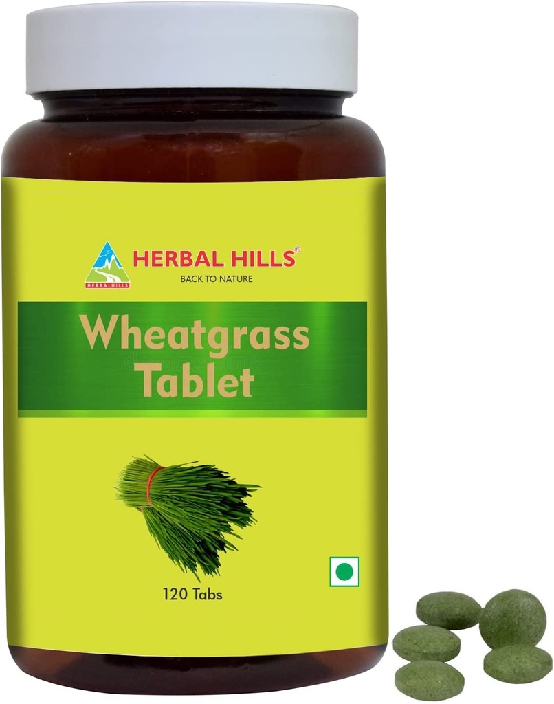 KRUIDEN HILLS Tarwegras Tabletten 120 Telling Gemaakt van Whole-Leaf Tarwegras Poeder