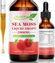 Sea Moss Liquid Drops - 2000mg Irish Sea Moss Supplement with Burdock Root & Bladderwrack, Qrganic Seamoss Raw for Immunity, Digestief, Joint & Thyroid, Strawberry, 2 Fl. Oz/60 ml