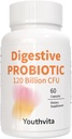 Probiotica met prebiotica, 120 miljard CFU, voor Gut Health & Digestieve Ondersteuning, Probiotica voor vrouwen & mannen, 60 capsules