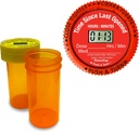 TimerCap geeft automatisch de tijd sinds laatst geopend - Ingebouwde Stopwatch Smart Pill Bottle Cap Medicatie Herinnering geval (Qty 2-1,8 oz Amber flessen) CRC