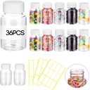 Vesici 36 stuks 80 ml Clear Pill Bottle Plastic Medicine Lege Reagent Bottle met witte schroefdop Solid Powder Case Hervulbare Containers met Label Sticker voor vloeibare Solid Powder Medicine