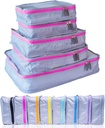 MUMI Packing Cubes 5-Piece Compress Packing Cubes for Travel, Bagage Organizers for Suitcases, Carry-On Bags, Backpacks, and Duffel Bags - Roze