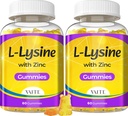 Lysine Gummies 1000mg met zink - Ondersteunt huid, Lip, Vegan, Glutenvrij, 60 Kauwbare L-Lysine voor volwassenen, Vitamines Weefsel Gezondheid & Immuun System, Aminozuur & Complexe Supplementen, Non-GMO(2Pack)