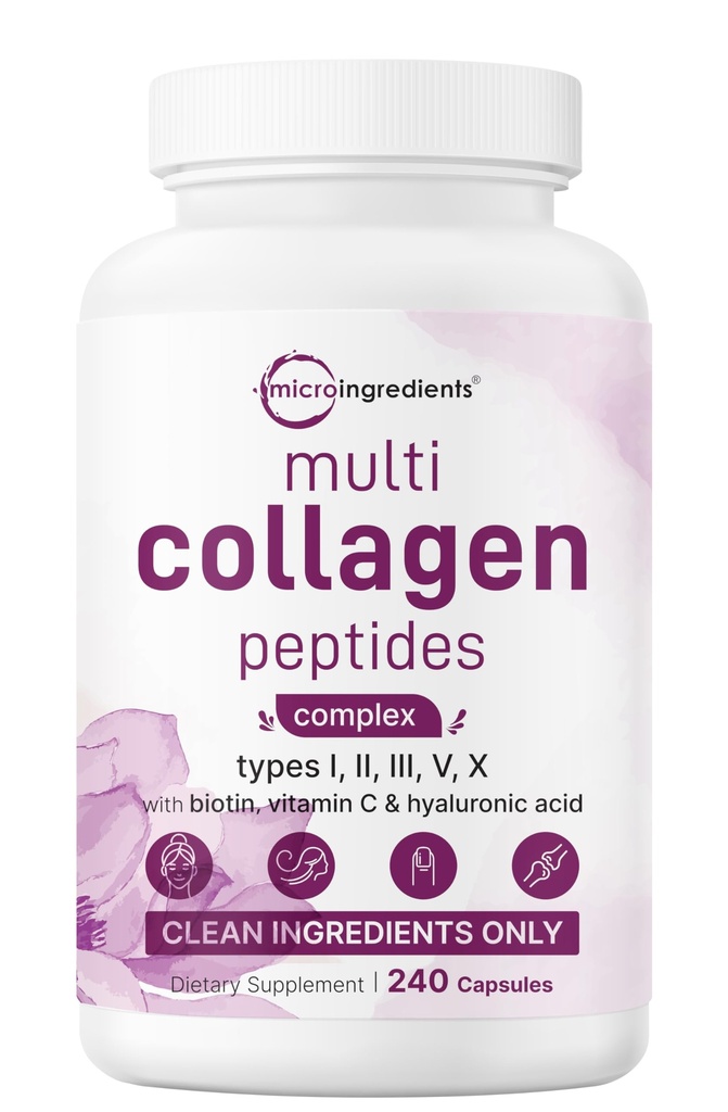 Micro-ingrediënten Multicollagen Pillen voor vrouwen & mannen, 240 Capsules 